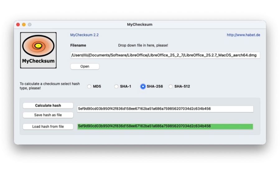 Screenshot MyChecksum